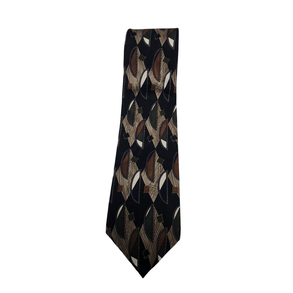 Vintage Cellini Linea Uomo Mens Geometric Pattern Silk Tie